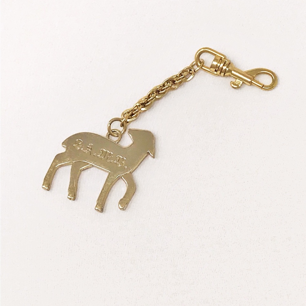 L.A.M.B Gwen Stefani for LeSportsac Gold Tone Keychain Bag Charm Y2K